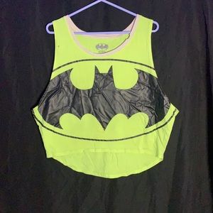 Junior size large neon green Batman shirt